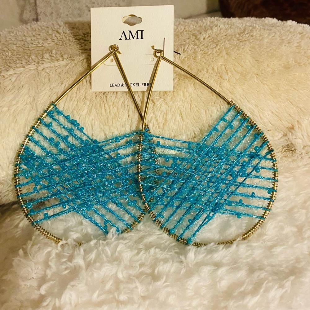 New: Turquoise ATTEMPT OVERSIZED STATEMENT EARRINGS